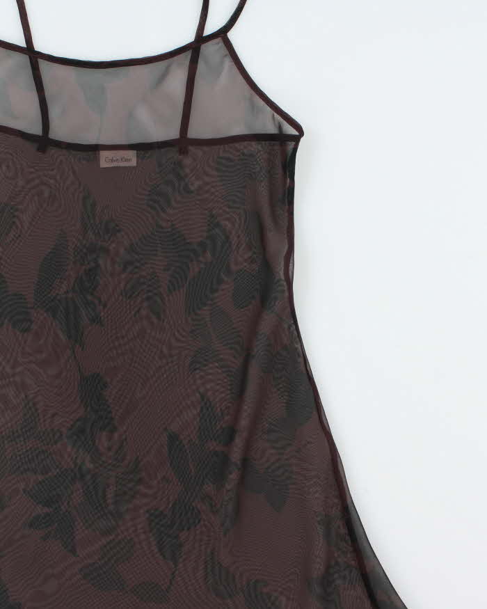 Vintage 1990s Calvin Klein Mesh Slip Dress - M