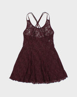 Vintage 1990s Intimate Details Lace Double Strap Slip Dress - M