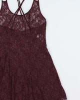 Vintage 1990s Intimate Details Lace Double Strap Slip Dress - M