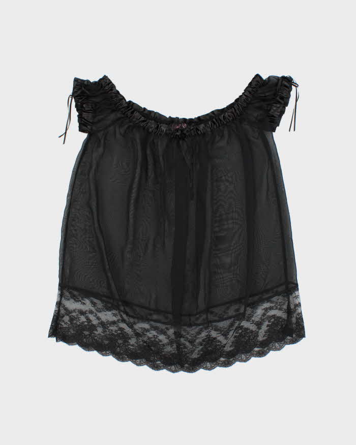 Vintage 2000s La Senza Mesh Baby Doll Mini Dress - M