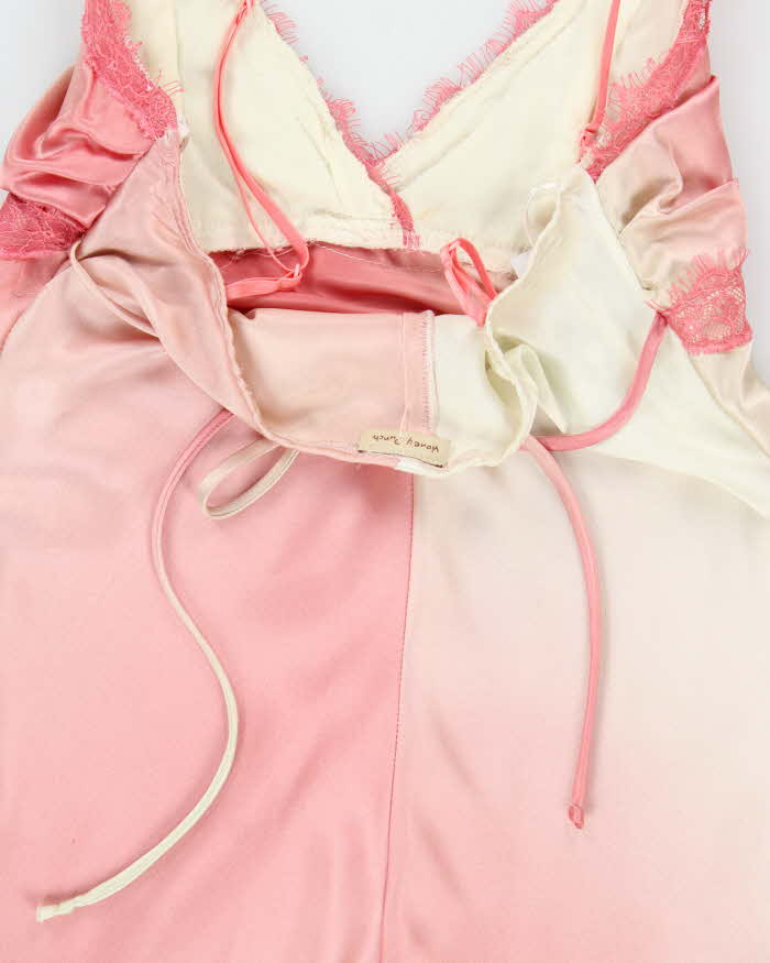 Vintage 1990s Honey Punch Ruched Detail Satin Dress - S