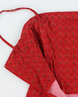 Vintage 1990s Ralph Lauren Paisley Pattern Structured Cotton Bandeau Dress - S