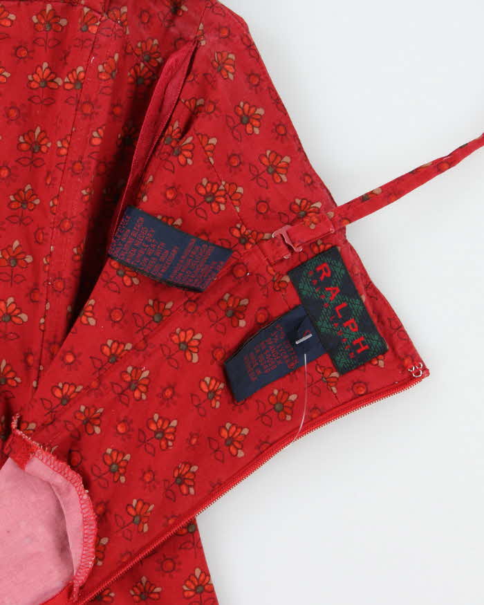 Vintage 1990s Ralph Lauren Paisley Pattern Structured Cotton Bandeau Dress - S