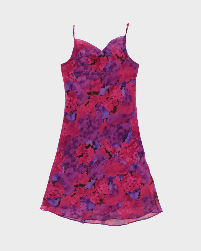 Vintage 1990s California Concepts Cowl Neck Floral Dress - M
