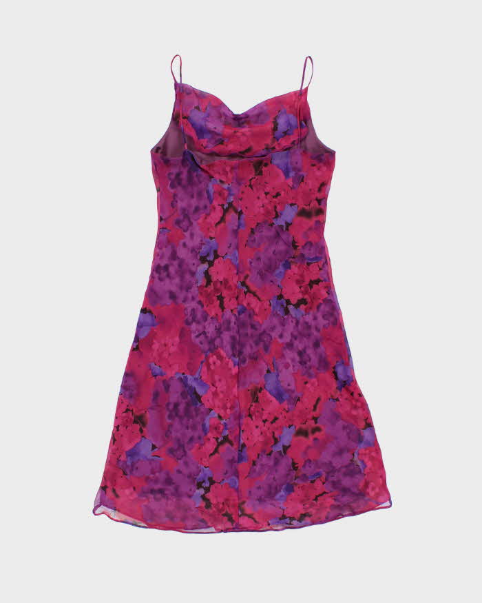 Vintage 1990s California Concepts Cowl Neck Floral Dress - M