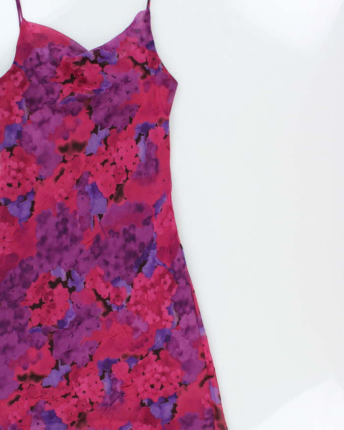 Vintage 1990s California Concepts Cowl Neck Floral Dress - M