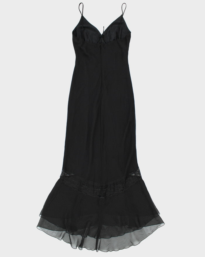Vintage 1990s JSC Lace Panel Sheer Tiered Maxi Dress - M