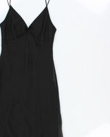Vintage 1990s JSC Lace Panel Sheer Tiered Maxi Dress - M