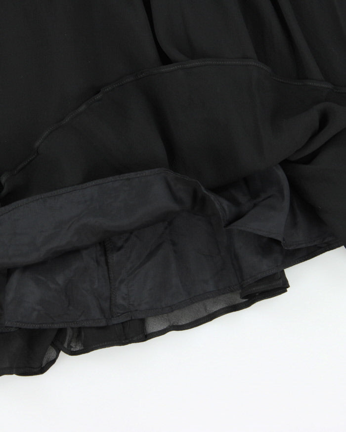 Vintage 1990s A.J Bari Silk Gathered  Bodice Strapless Dress - S