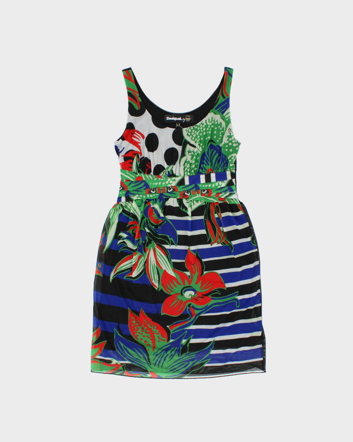 Vintage 2000s Desigual By Christian Lacroix Abstract Mesh Dress - L