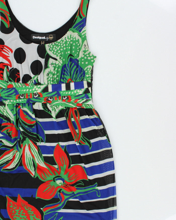 Vintage 2000s Desigual By Christian Lacroix Abstract Mesh Dress - L