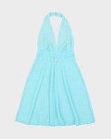 Vintage Y2k 2000s La Vie En Rose Lace Halter Neck Dress - S