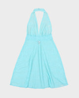 Vintage Y2k 2000s La Vie En Rose Lace Halter Neck Dress - S