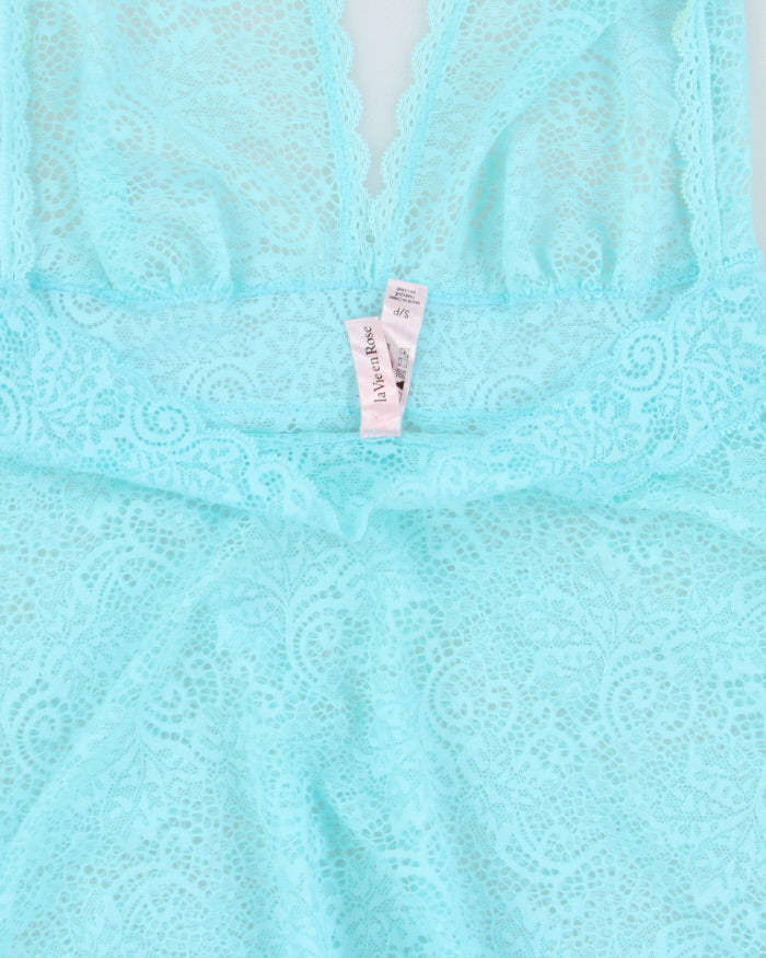 Vintage Y2k 2000s La Vie En Rose Lace Halter Neck Dress - S
