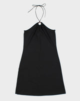 Vintage 1990s M Collection O Ring Halter Neck Mini Dress - S