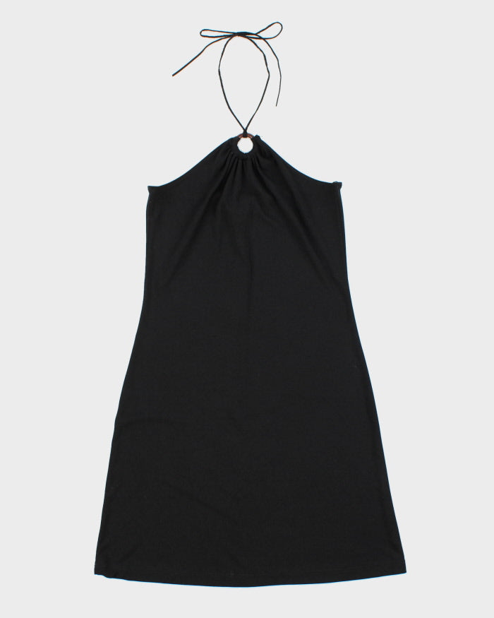 Vintage 1990s M Collection O Ring Halter Neck Mini Dress - S
