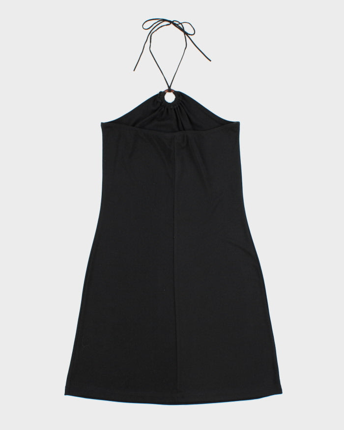 Vintage 1990s M Collection O Ring Halter Neck Mini Dress - S