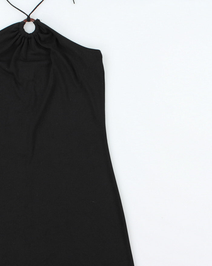 Vintage 1990s M Collection O Ring Halter Neck Mini Dress - S