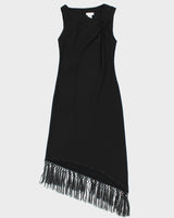 Vintage 1990s Bellessa Asymmetric Tassel Hem dress - S