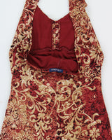 Vintage 2000s Candies Paisley Pattern Halter Neck Lined Mesh Dress - S