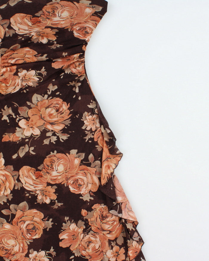 Vintage Y2k 2000s Le Chateau Mesh Lined Floral Strapless Dress - M