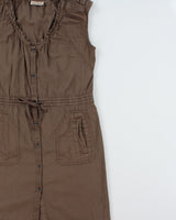 Vintage Y2k 2000s DKNY Button-up Cargo Dress - L