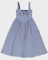 Christian Lacroix Gingham Drop Waist Linen Blend Dress - S