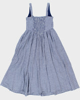 Christian Lacroix Gingham Drop Waist Linen Blend Dress - S