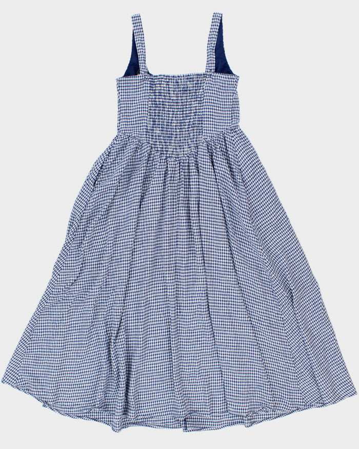 Christian Lacroix Gingham Drop Waist Linen Blend Dress - S