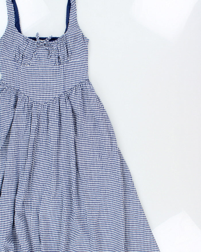 Christian Lacroix Gingham Drop Waist Linen Blend Dress - S
