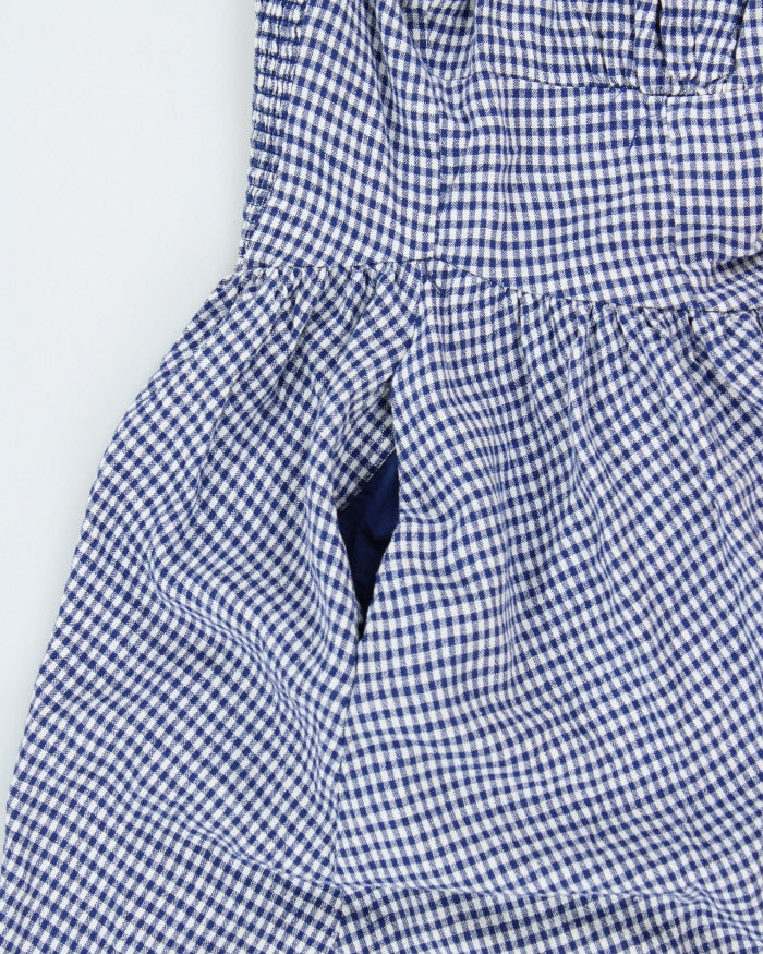 Christian Lacroix Gingham Drop Waist Linen Blend Dress - S
