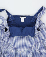 Christian Lacroix Gingham Drop Waist Linen Blend Dress - S