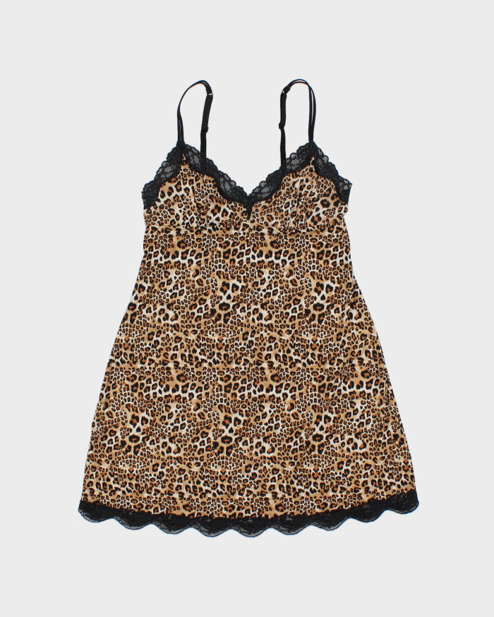 Vintage Y2k 2000s La Senza Leopard Print Slinky Slip Dress - S