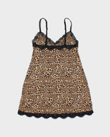 Vintage Y2k 2000s La Senza Leopard Print Slinky Slip Dress - S