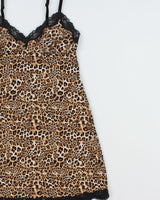 Vintage Y2k 2000s La Senza Leopard Print Slinky Slip Dress - S