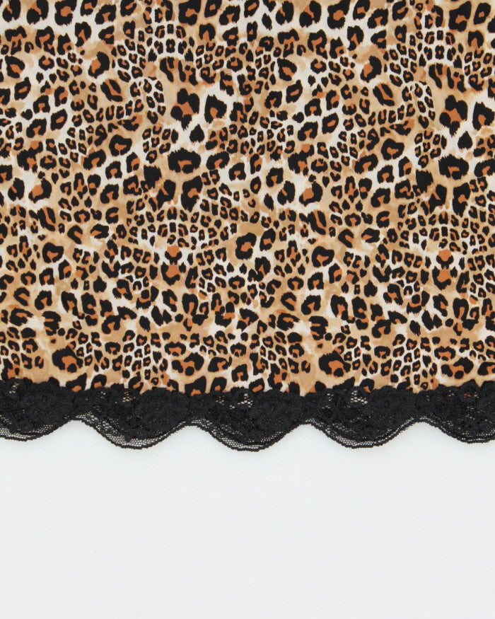 Vintage Y2k 2000s La Senza Leopard Print Slinky Slip Dress - S