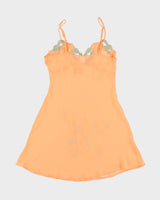 Vintage 2000s La Vie En Rose Mesh Embroidered Slip Dress - M