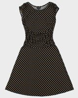 Vintage 2000s En Focus Polka Dot Synched Waist Dress - S