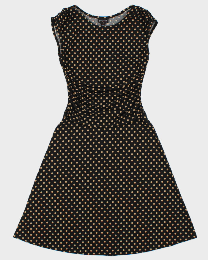 Vintage 2000s En Focus Polka Dot Synched Waist Dress - S
