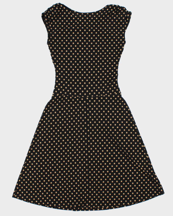 Vintage 2000s En Focus Polka Dot Synched Waist Dress - S