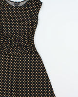 Vintage 2000s En Focus Polka Dot Synched Waist Dress - S