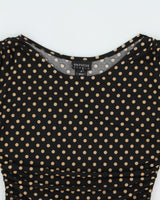Vintage 2000s En Focus Polka Dot Synched Waist Dress - S