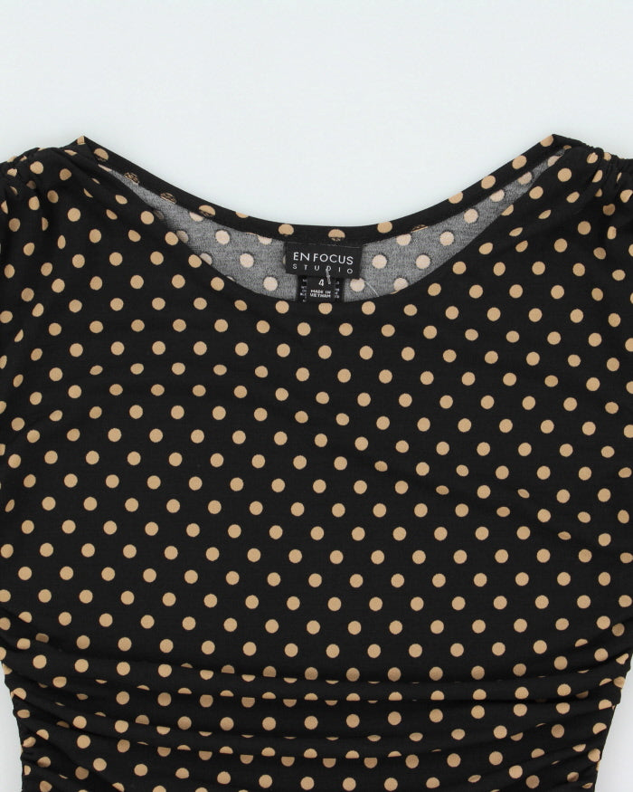 Vintage 2000s En Focus Polka Dot Synched Waist Dress - S