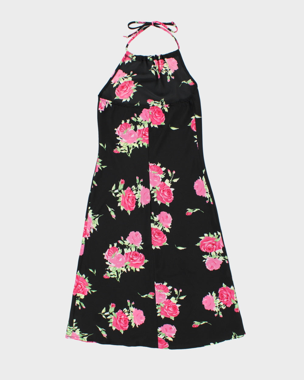 Vintage 1990s Dynamite Floral Halter Neck Midi Dress - S