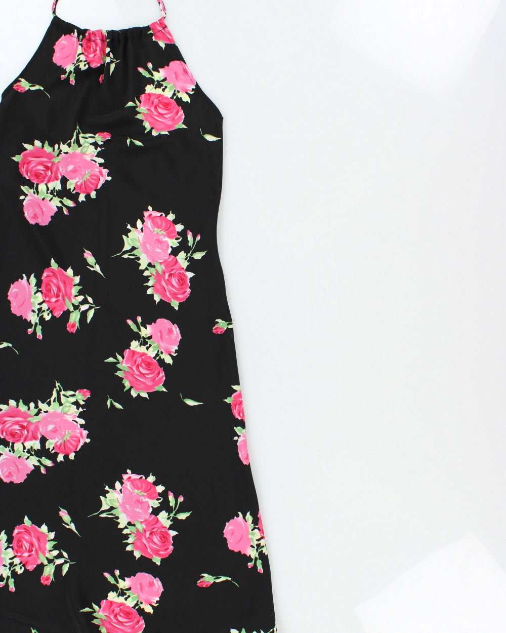 Vintage 1990s Dynamite Floral Halter Neck Midi Dress - S