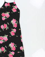 Vintage 1990s Dynamite Floral Halter Neck Midi Dress - S
