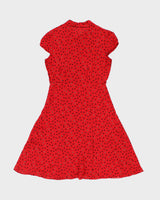 Vintage 2000s Nougat Polka Dot Silk Cap Sleeve Dress - S