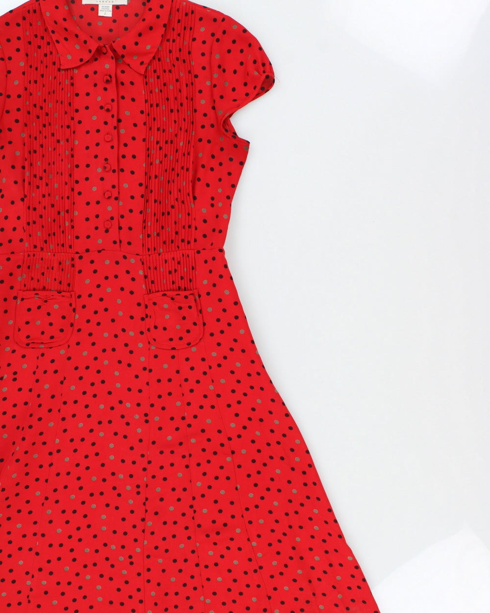 Vintage 2000s Nougat Polka Dot Silk Cap Sleeve Dress - S
