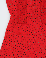 Vintage 2000s Nougat Polka Dot Silk Cap Sleeve Dress - S