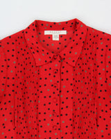 Vintage 2000s Nougat Polka Dot Silk Cap Sleeve Dress - S